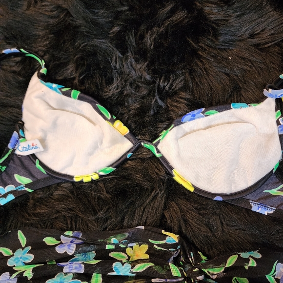 Vintage Floral Swim Top And Matching Sarong Size Small - Picture 5 of 7